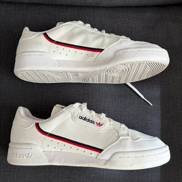 Adidas Ortholite Continental 80 'White Navy Scarlet' Sneakers, Size 7 - Picture 1 of 8